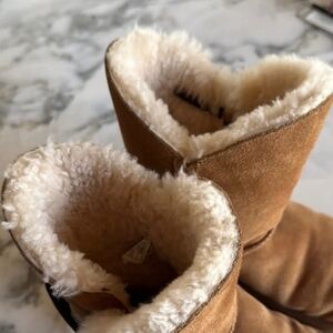 Brown winter rain boots